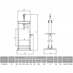 Hydraulic shop press with gauge 30t (foot pump) (TL0500F4)