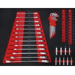 Įrankių spintelė ant ratukų | 6 stalčiai | 1 šoninės durys | 158 įrankiai (6055)