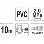 Žarna su jungtimis PVC (Ø10x14mm), 10m (YT24224)