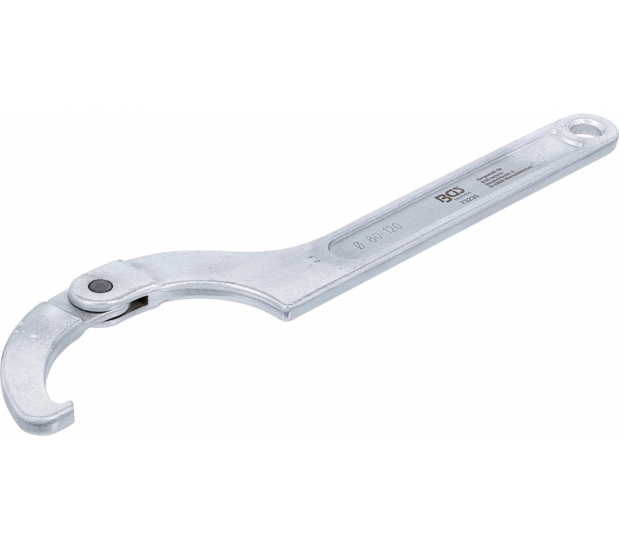 Adjustable Hook Wrench with Nose | 80 - 120 mm (73230)